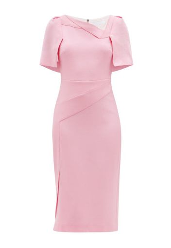 Roland Mouret - Fenton Cape-back Wool-crepe Pencil Dress - Womens - Light Pink