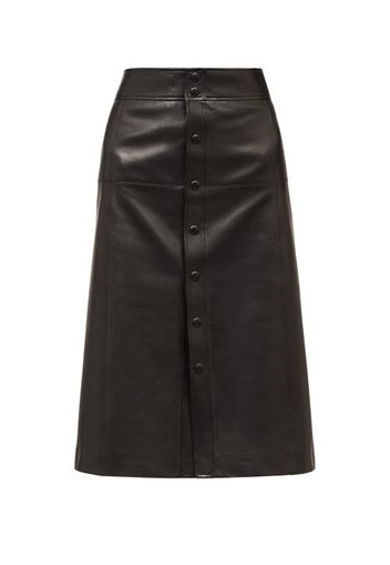 Saint Laurent - A-line Leather Skirt - Womens - Black