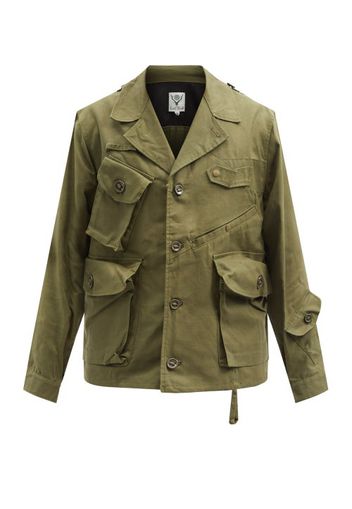 South2 West8 - Tenkara Waxed Cotton-canvas Overshirt - Mens - Green