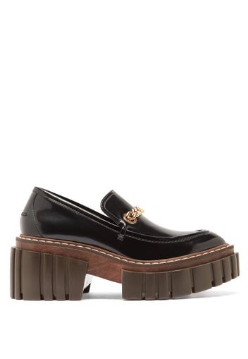 Stella Mccartney - Emilie Chain-strap Faux-leather Platform Loafers - Womens - Black