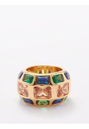 Timeless Pearly - Crystal & 18kt Gold-plated Ring - Womens - Blue Multi