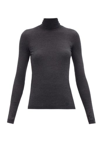 Valentino - Roll-neck Cashmere-blend Sweater - Womens - Grey