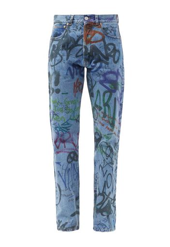 Vetements, Vetements - Graffiti Straight-leg Jeans - Womens