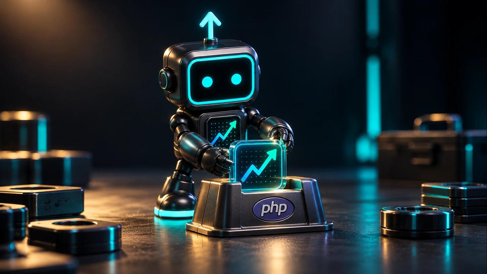 Pip fits an observation card into a PHP application display plinth.