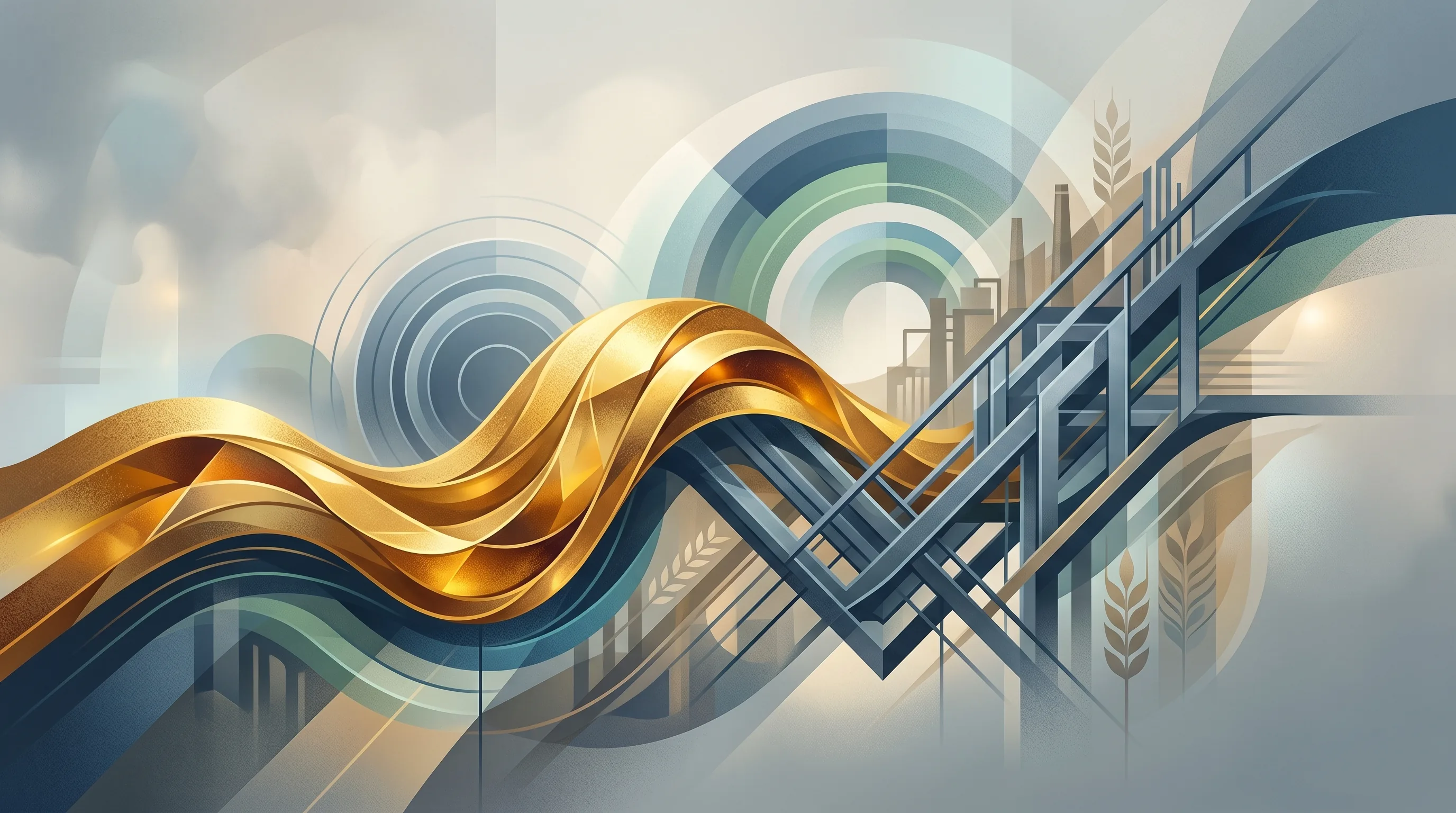 Abstract gold and real-yield macro analysis image for TIPS, Treasury yields, and gold prices