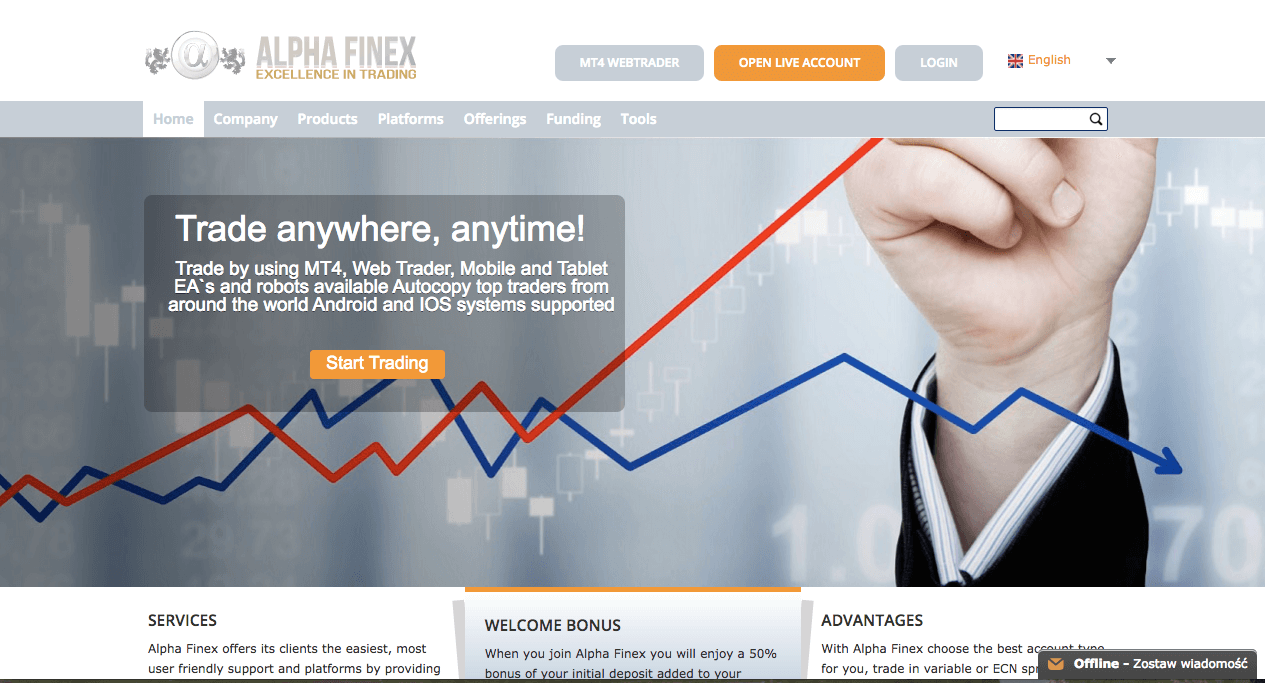 AlphaFinex website