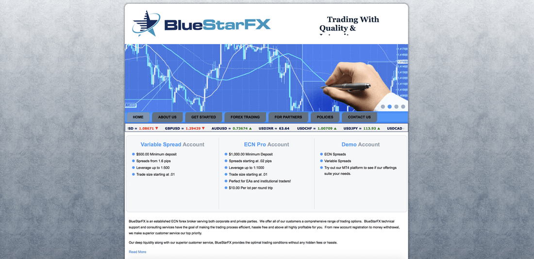 Bluestarfx website