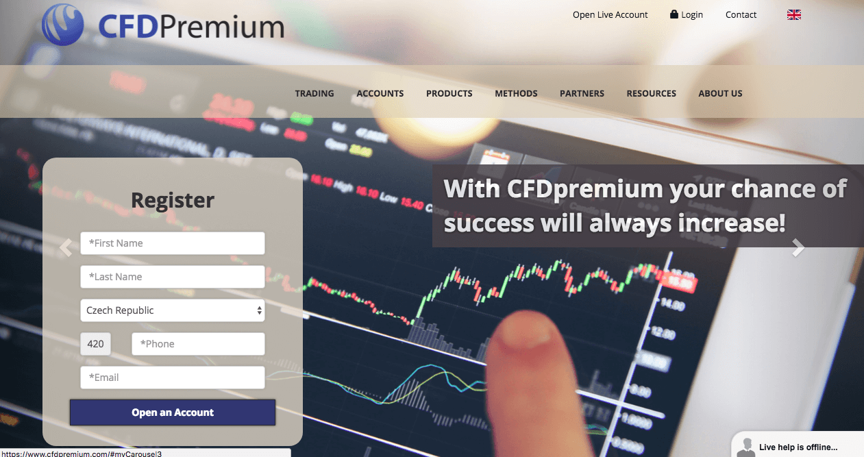 CfdPremium website