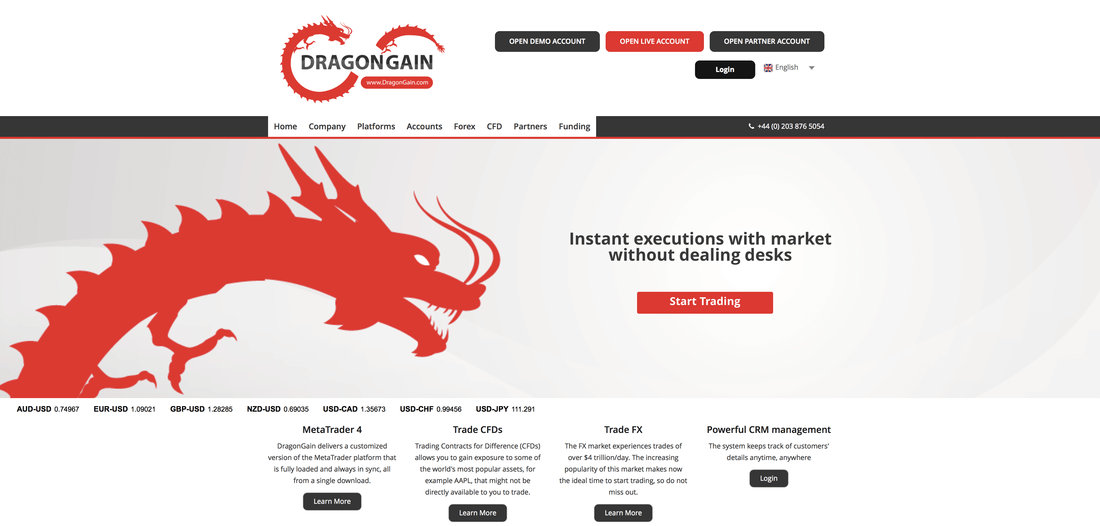 Dragongain website