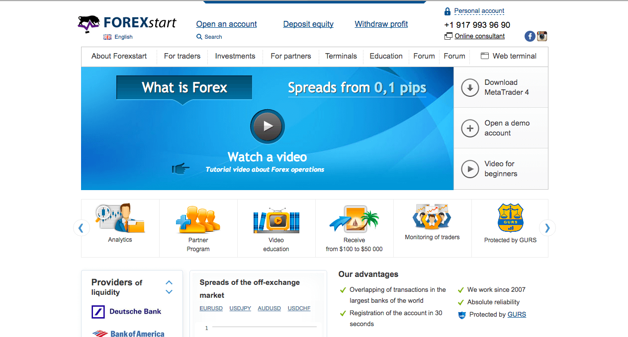 ForexStar website