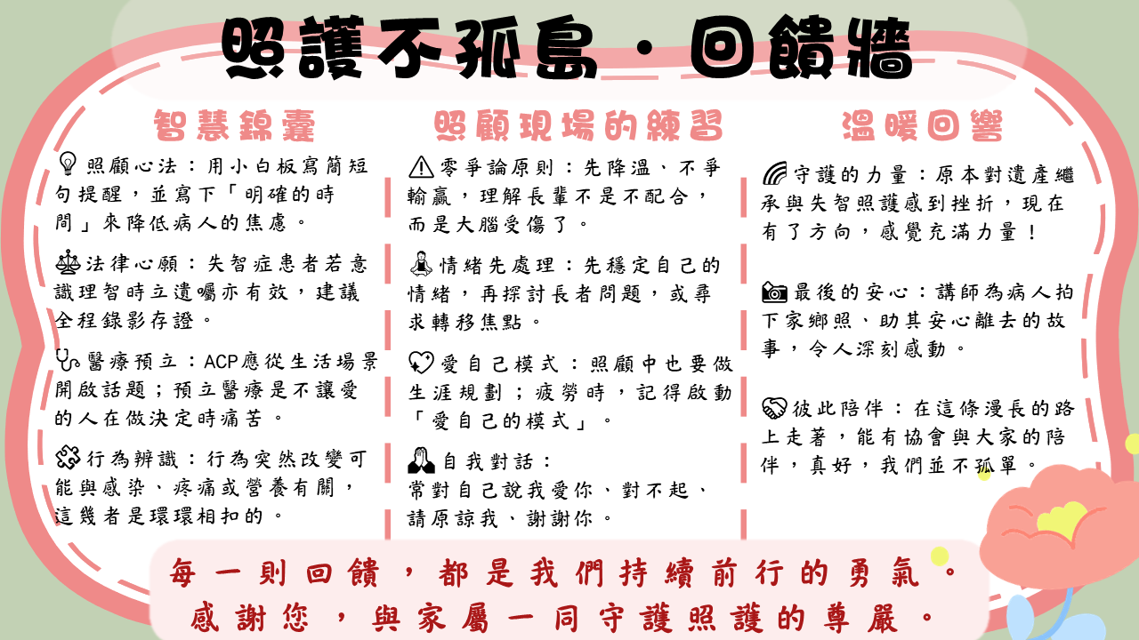 線上講座回饋牆