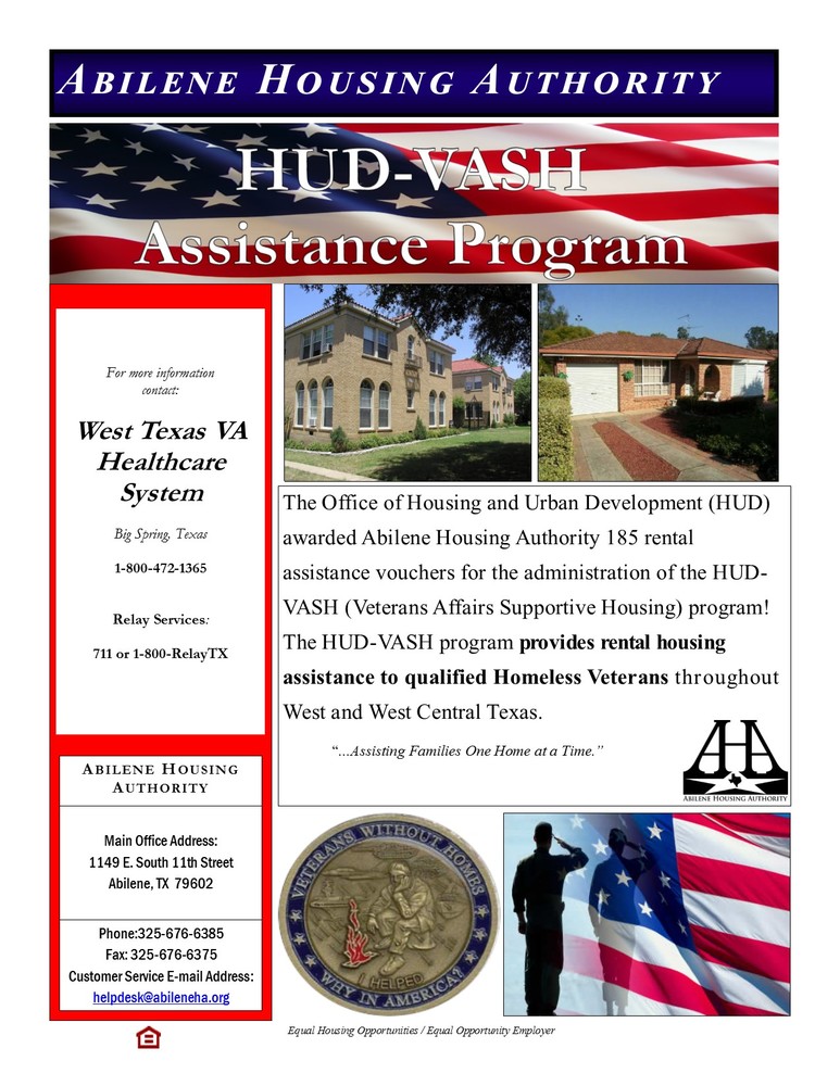 HUD Vash Flyer. All information on this flyer is listed above.