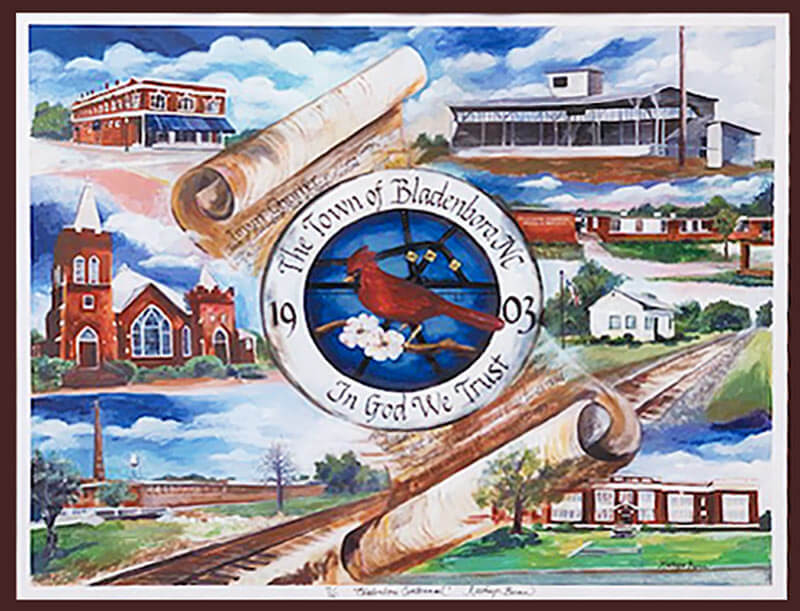 Painting of 1903 Historic Places in Bladenboro NC