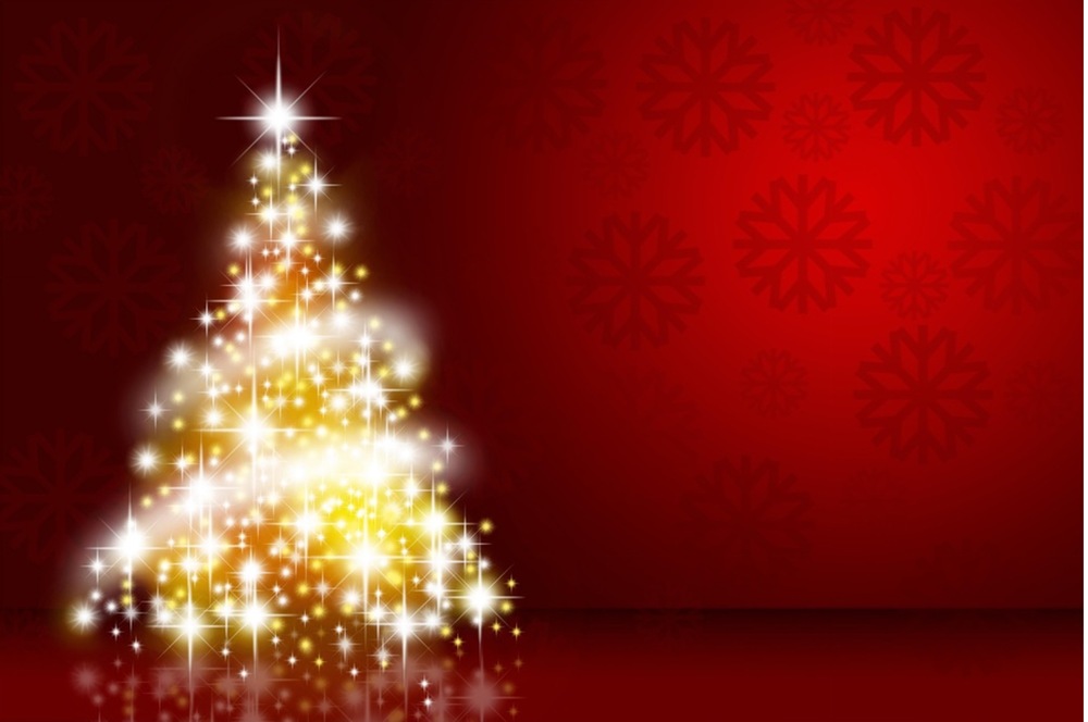 Christmas tree made of sparkling lights