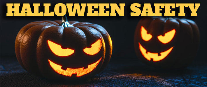 Halloween Safety with jack-o-lanterns.