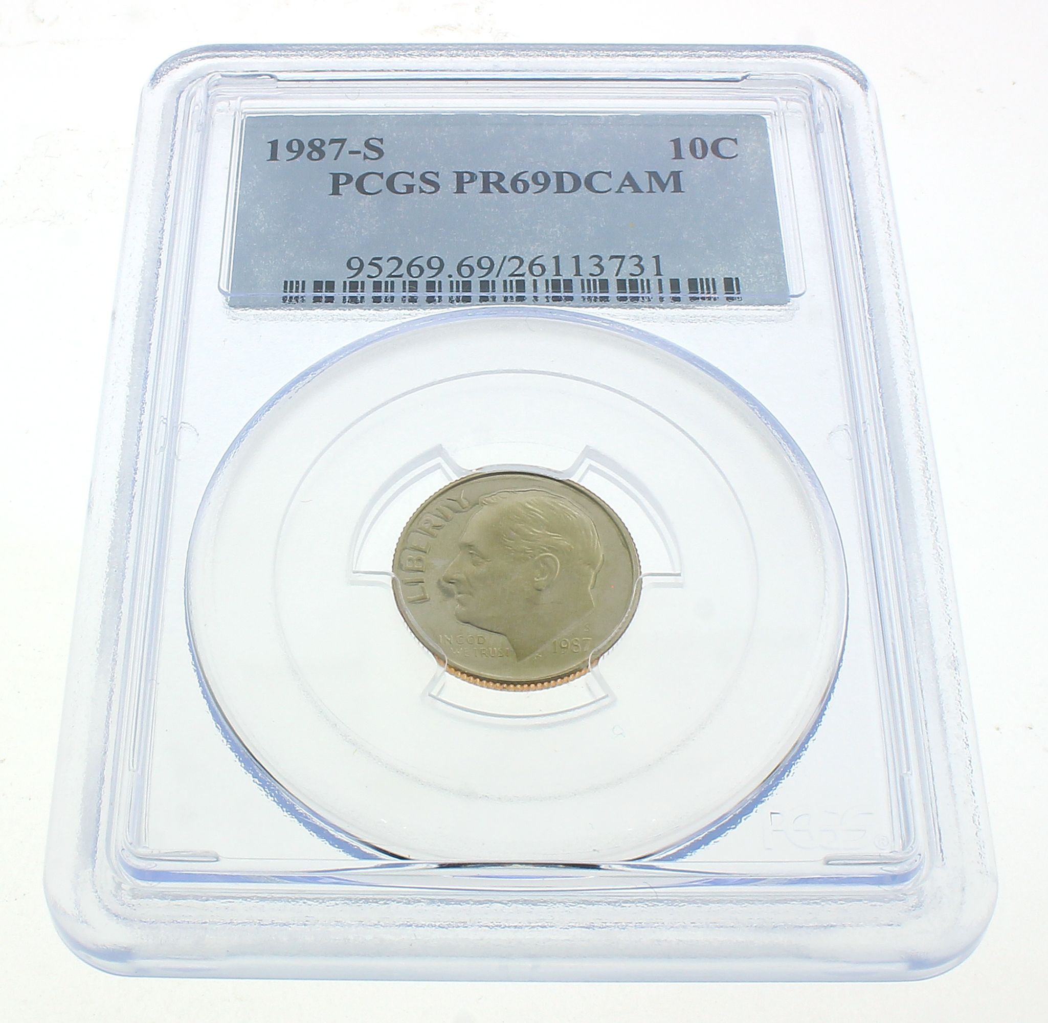 1987-S Roosevelt Dime Graded PCGS PR69DCAM