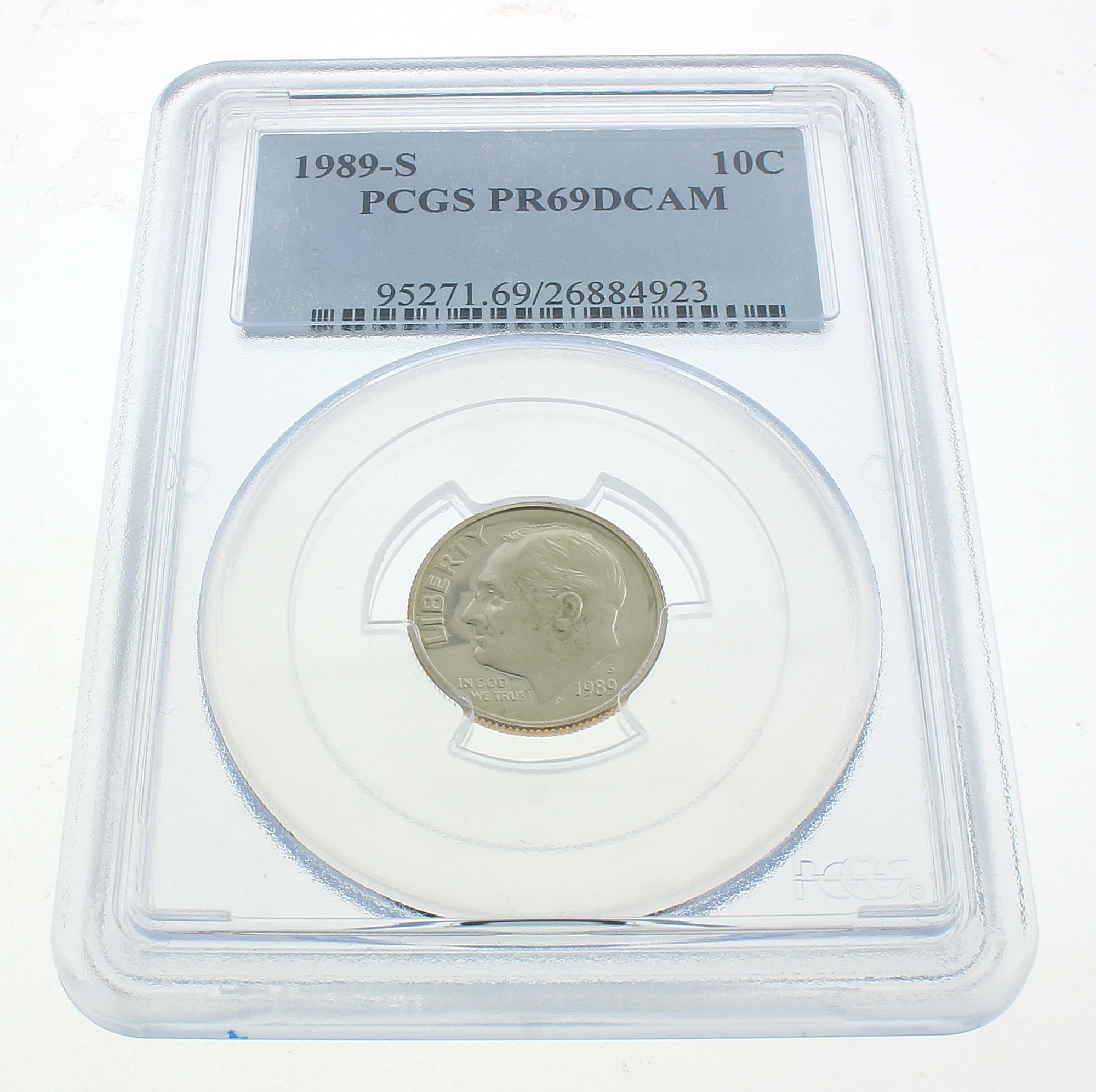 1989-S Roosevelt Dime Graded PCGS PR69DCAM