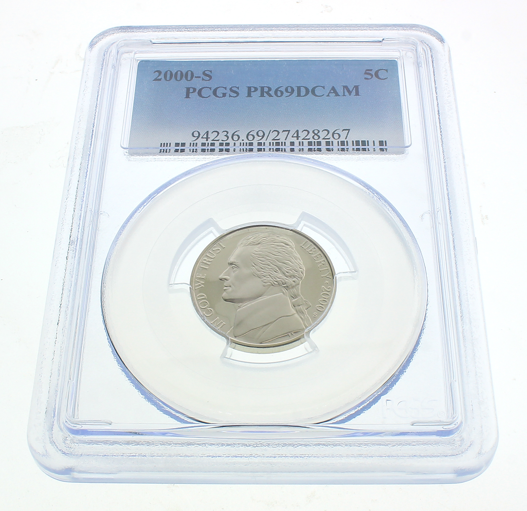 2000-S Jefferson Nickel Graded PCGS PR69DCAM