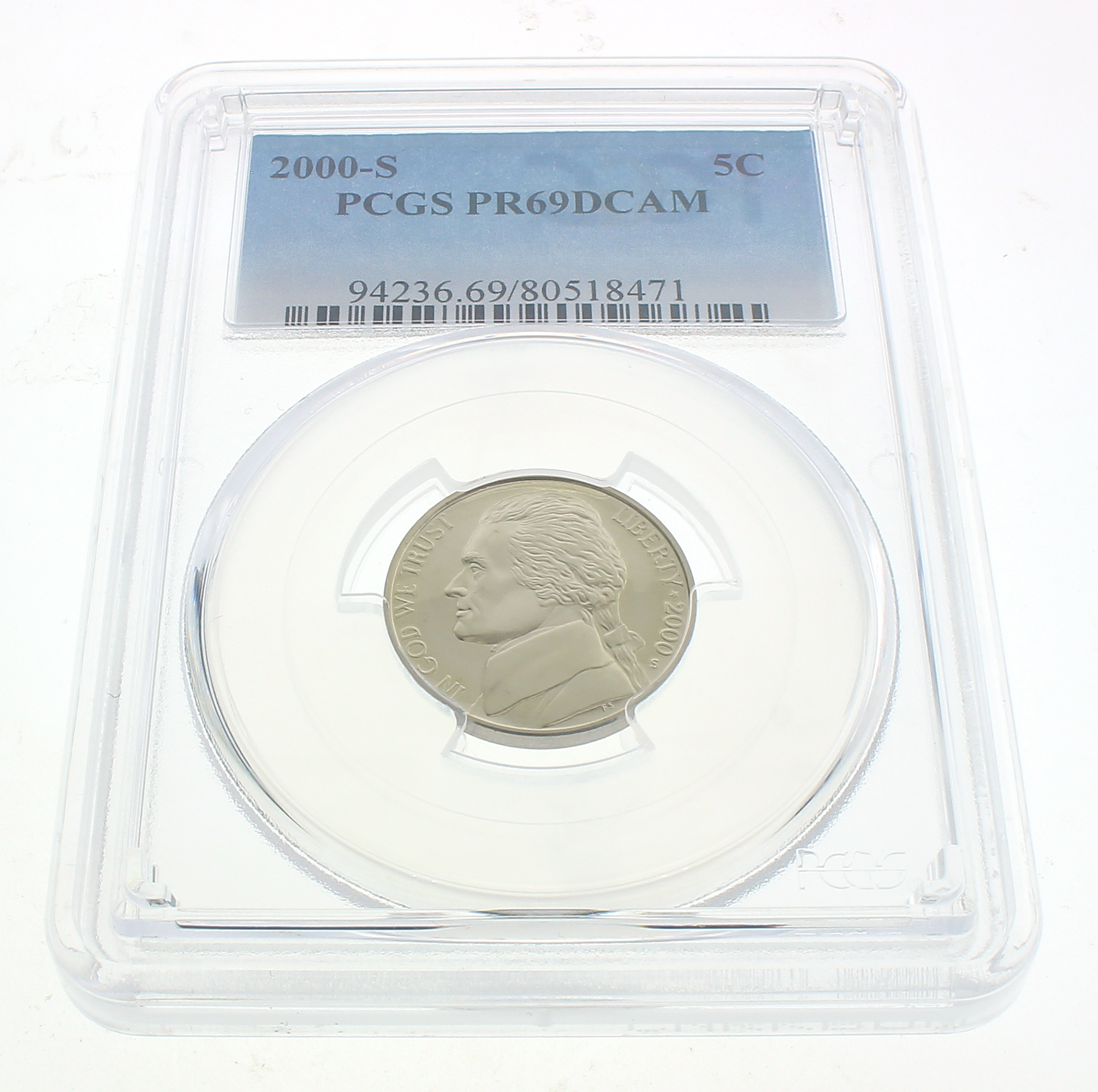 2000-S Jefferson Nickel Graded PCGS PR69DCAM
