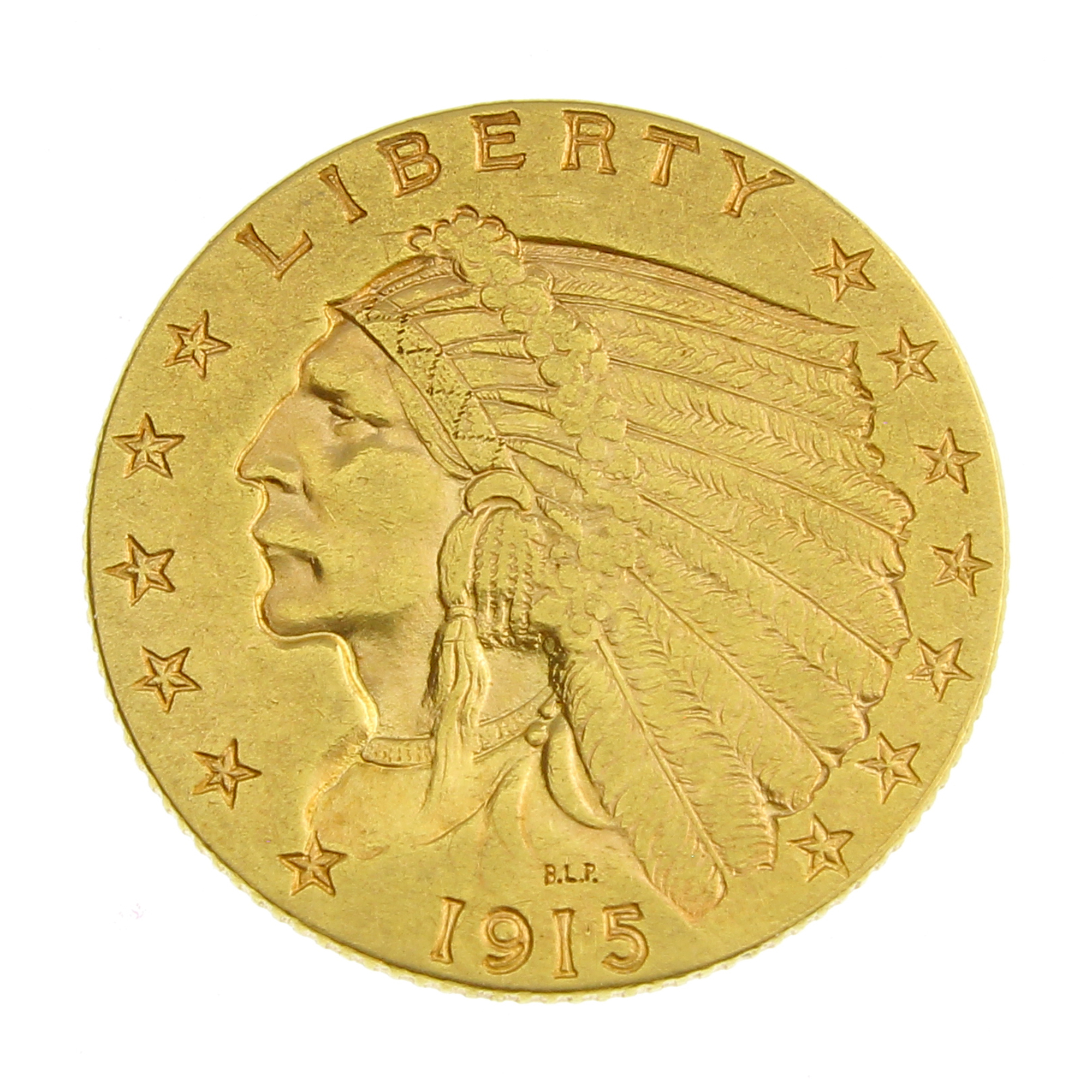 1915 $2.50 Indian Head Gold Coin (DF)