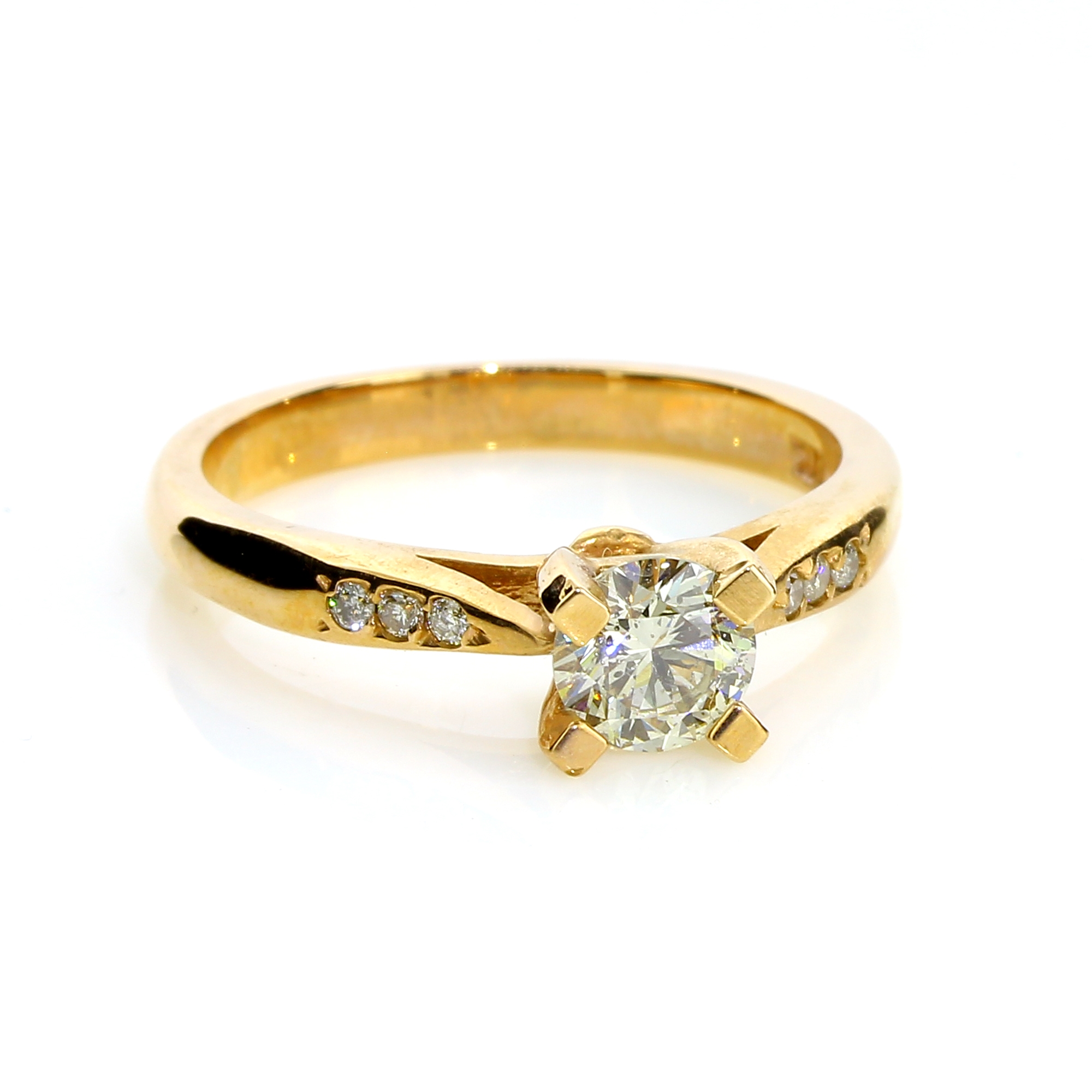 14KT. Rose Gold, 0.64CT Round Cut Diamond Ring