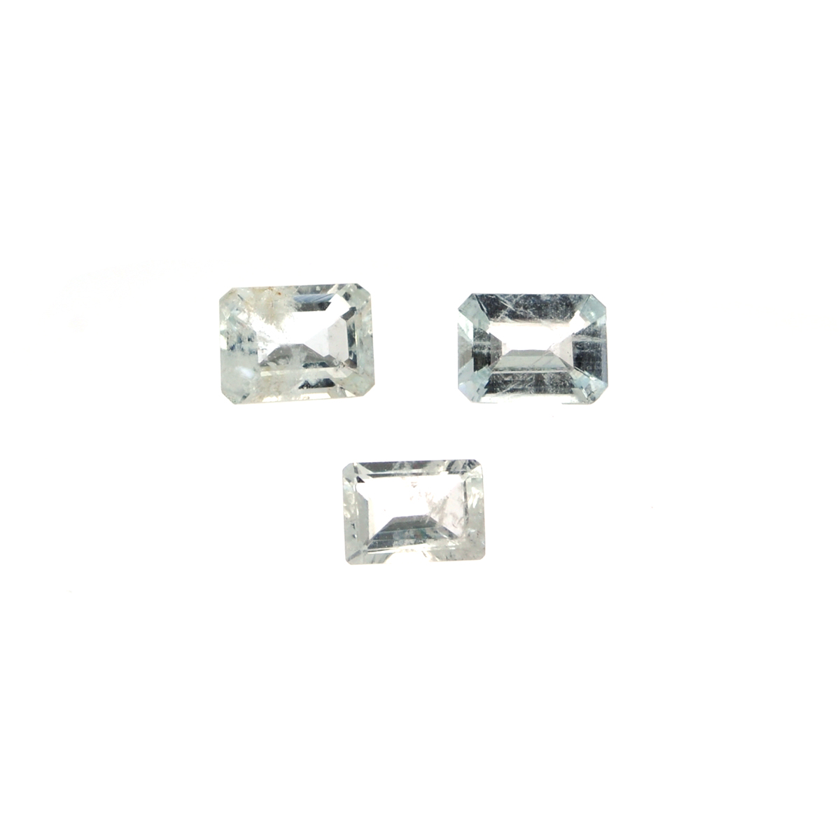 3.31CT Rectangular Step Cut Natural Aquamarine Parcel