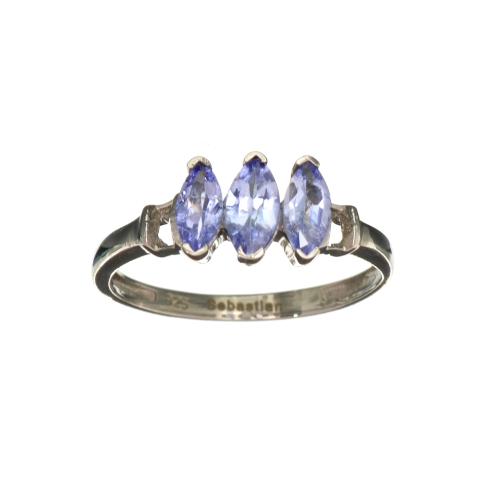 0.40CT Marquise Cut Tanzanite And Sterling Silver Ring