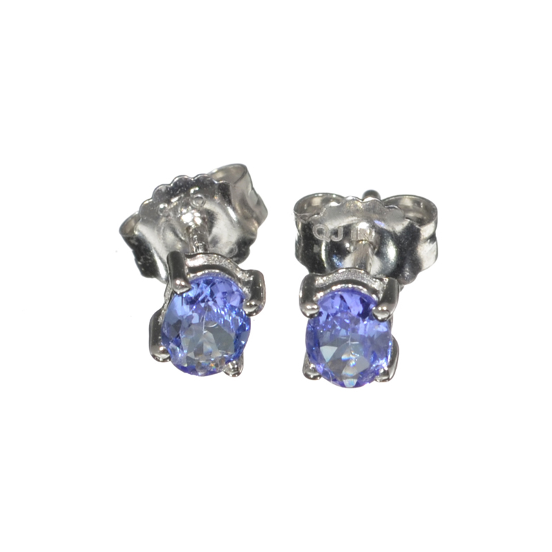 0.76CT Oval Cut Tanzanite And Sterling Silver Earrings