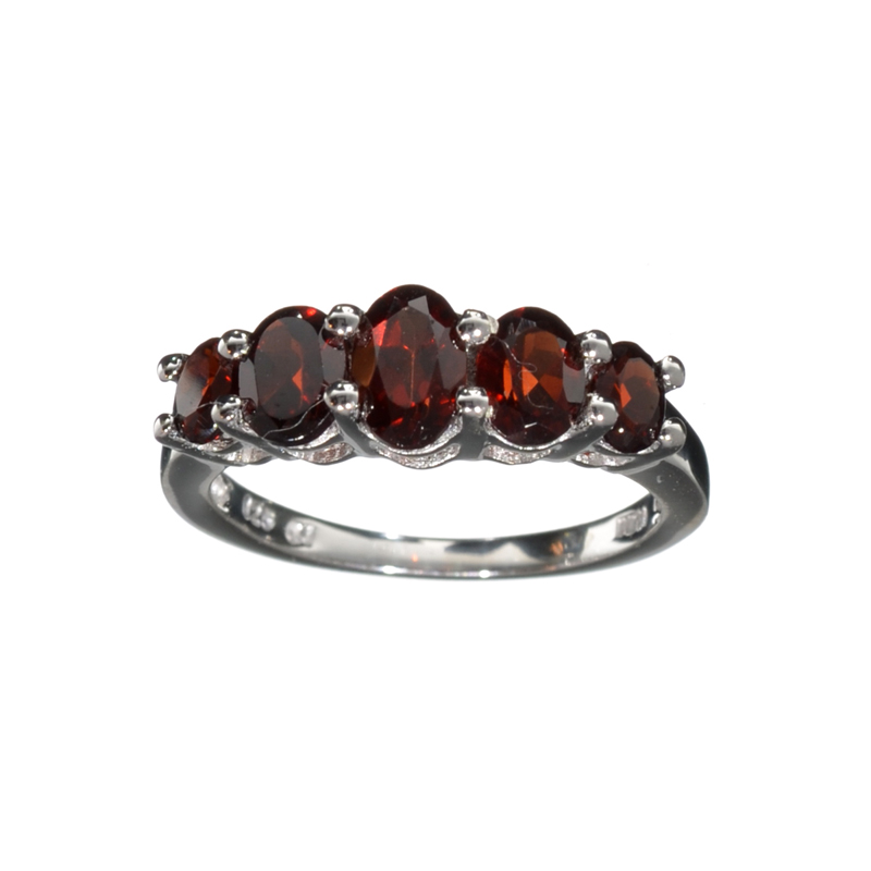 1.80CT Alamandite Garnet And Sterling Silver Ring