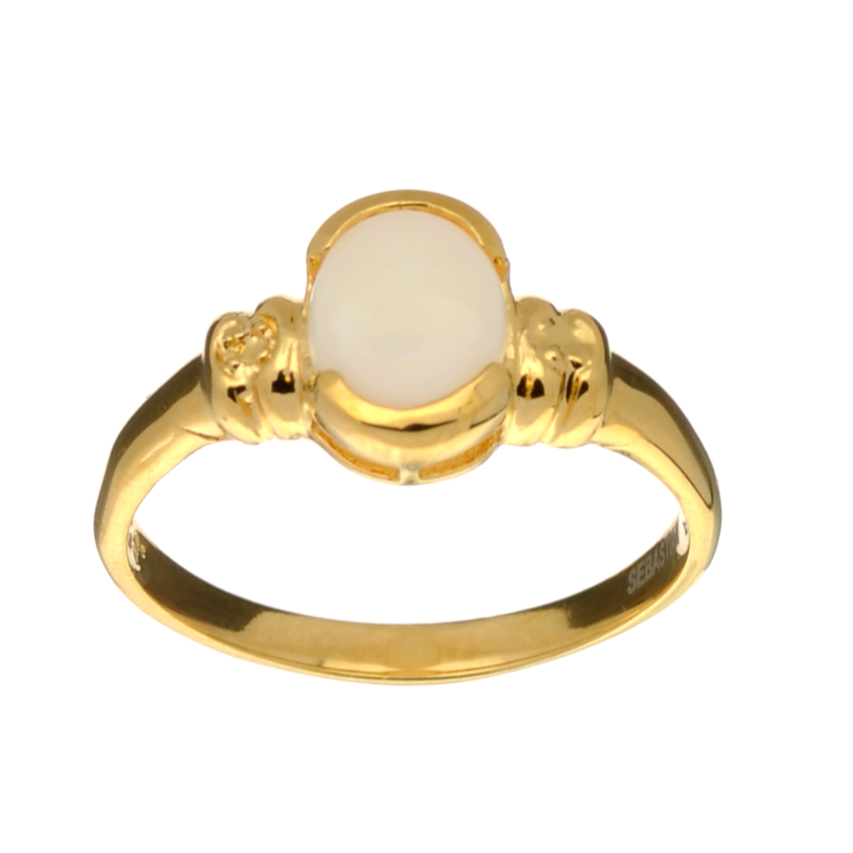 Designer Sebastian, Opal And Sterling Silver Plated Gold Ring