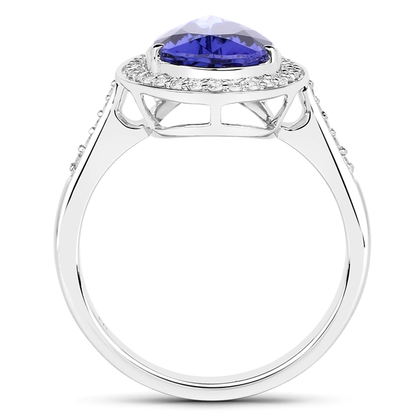 14KT. White Gold 3.74 Tanzanite and Diamond Ring - Image 3