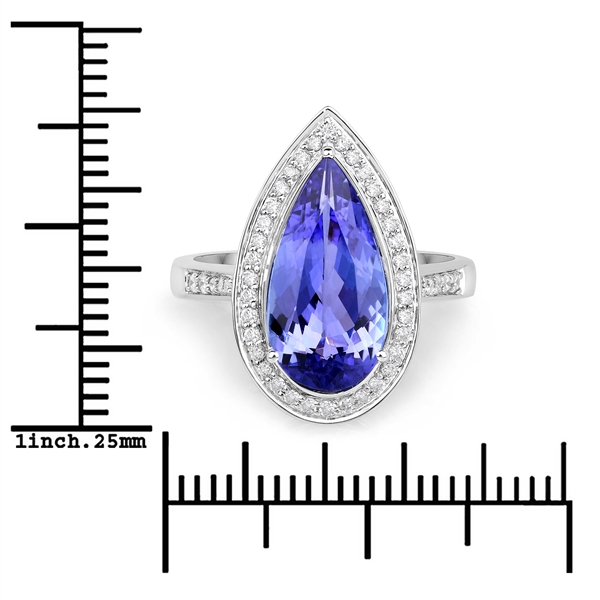 14KT. White Gold 3.74 Tanzanite and Diamond Ring - Image 5