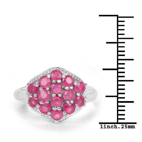 1.82CT Round Cut Ruby Sterling Silver Ring - Image 3