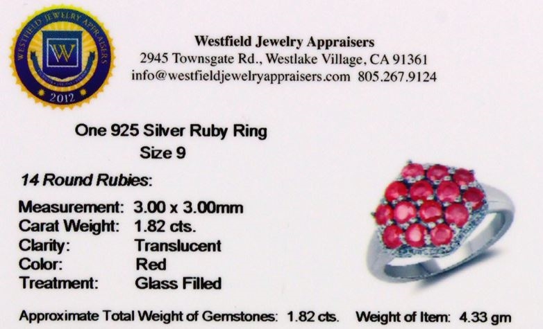 1.82CT Round Cut Ruby Sterling Silver Ring - Image 4