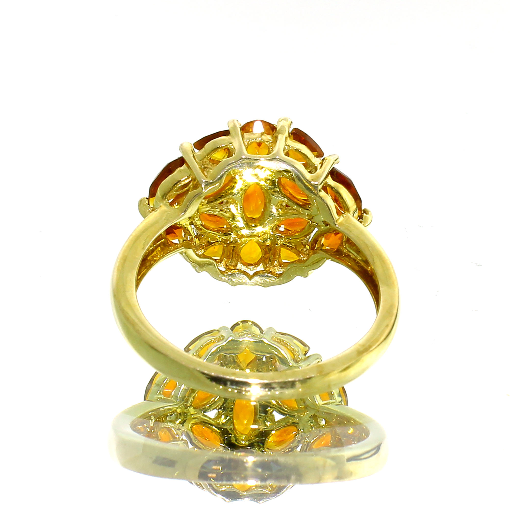 14K Yellow Gold Plated 1.70CT Madeira Citrine Sterling Silver Ring - Image 3