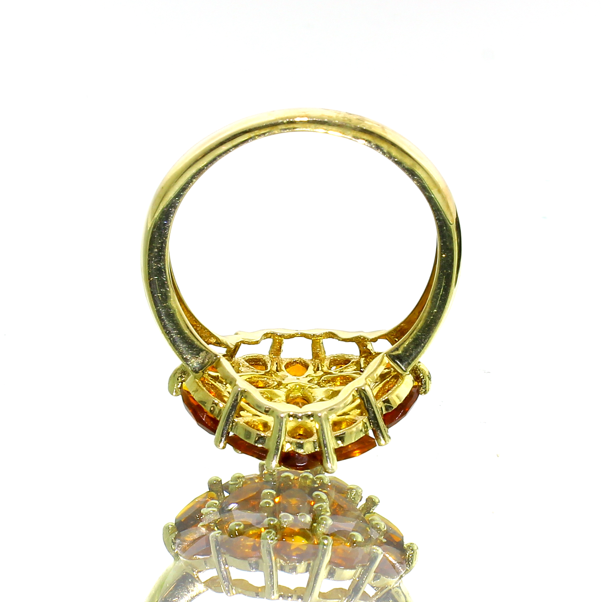 14K Yellow Gold Plated 1.70CT Madeira Citrine Sterling Silver Ring - Image 4