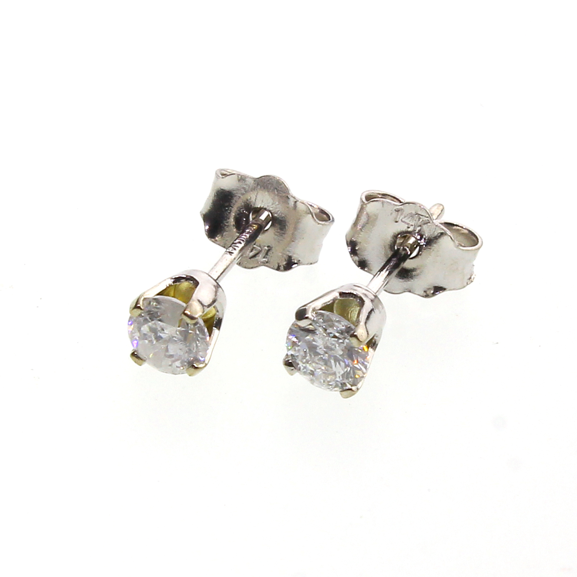 0.38 Carat No Reserve Auction Opportunity! Diamond Earrings in 14KT White Gold!