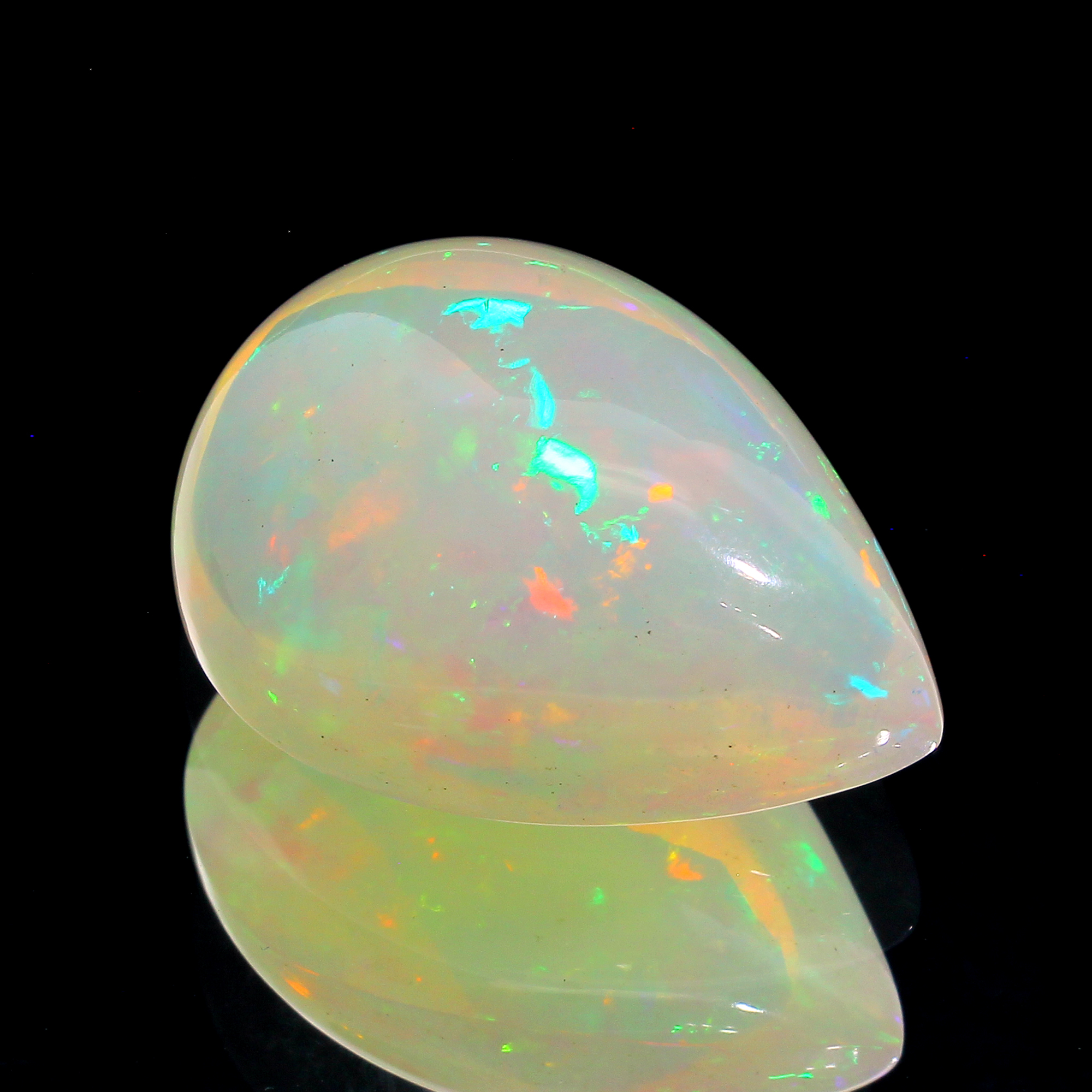 20.31CT Teardrop Cabochon White Opal Gemstone