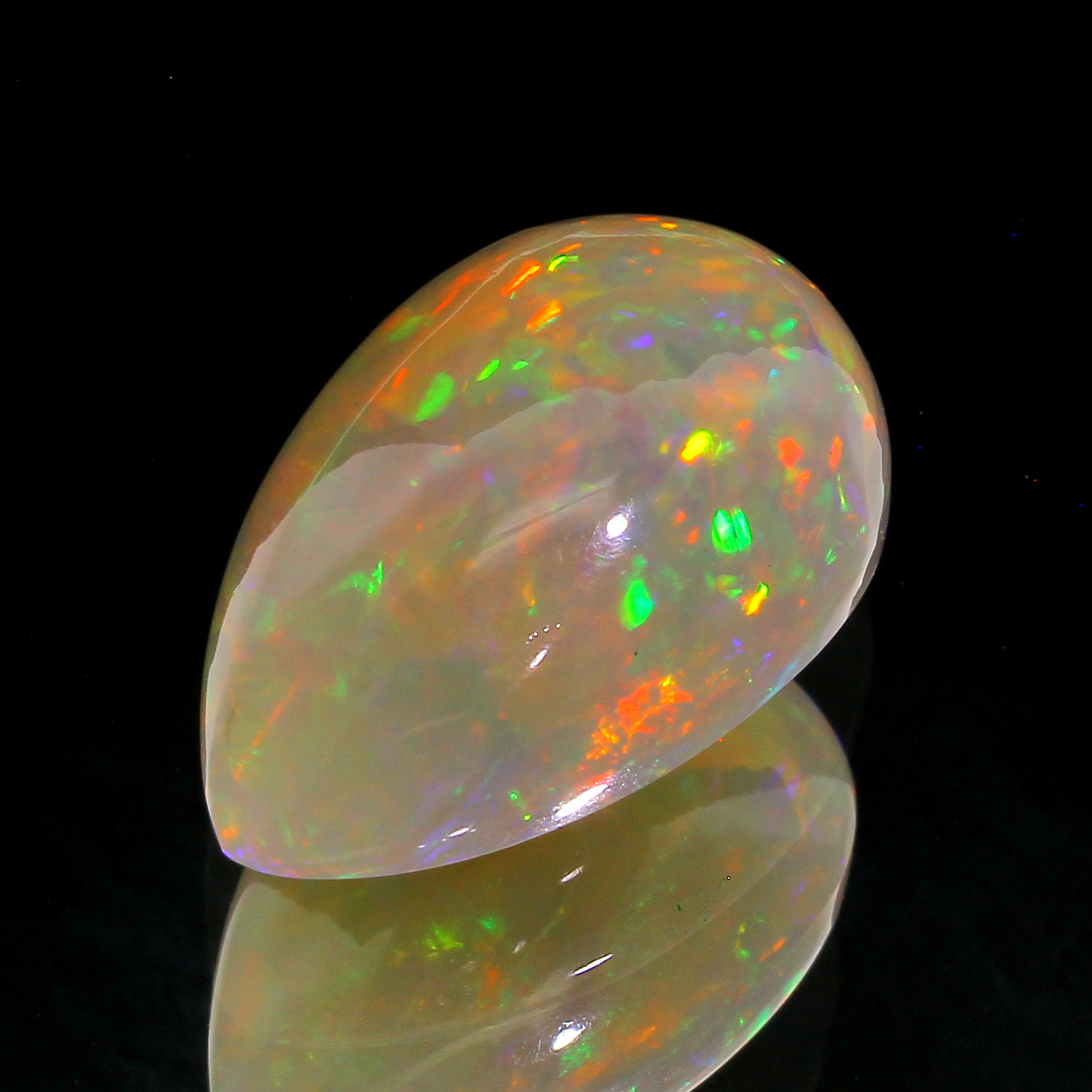 10.93CT Teardrop Cabochon White Opal Gemstone