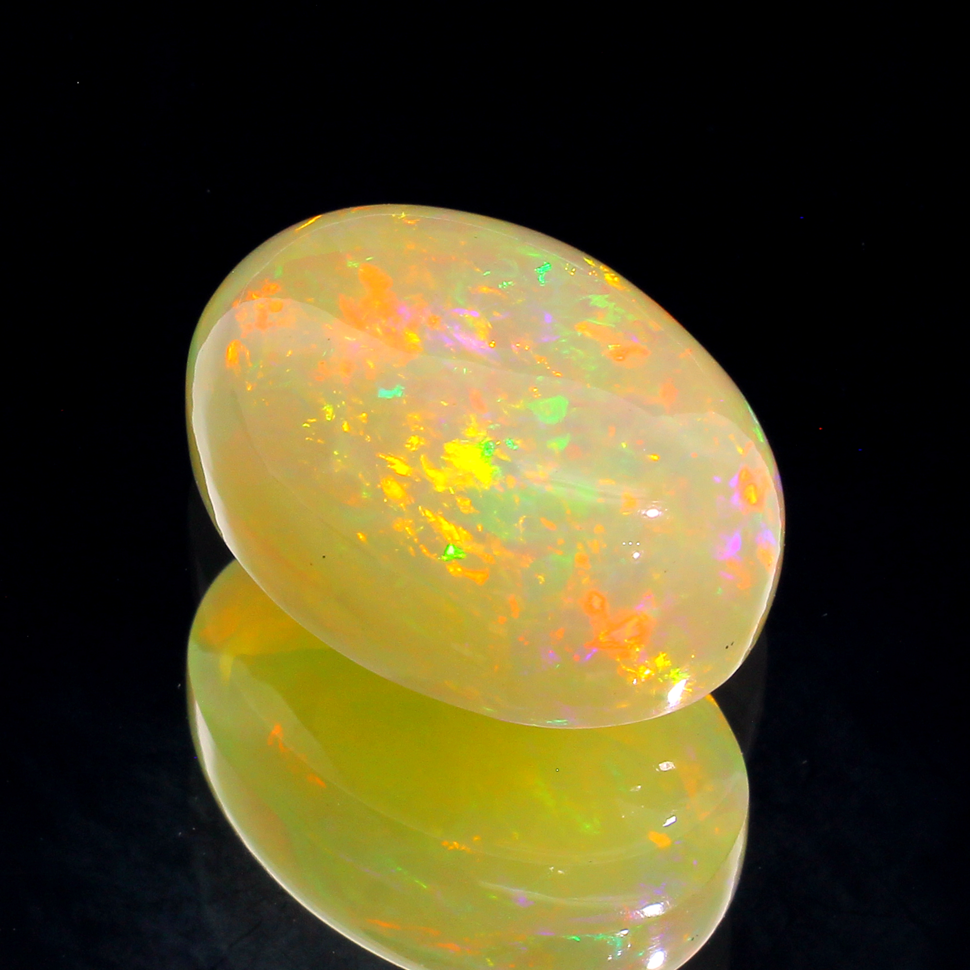 10.71CT Oval Cabochon White Opal Gemstone