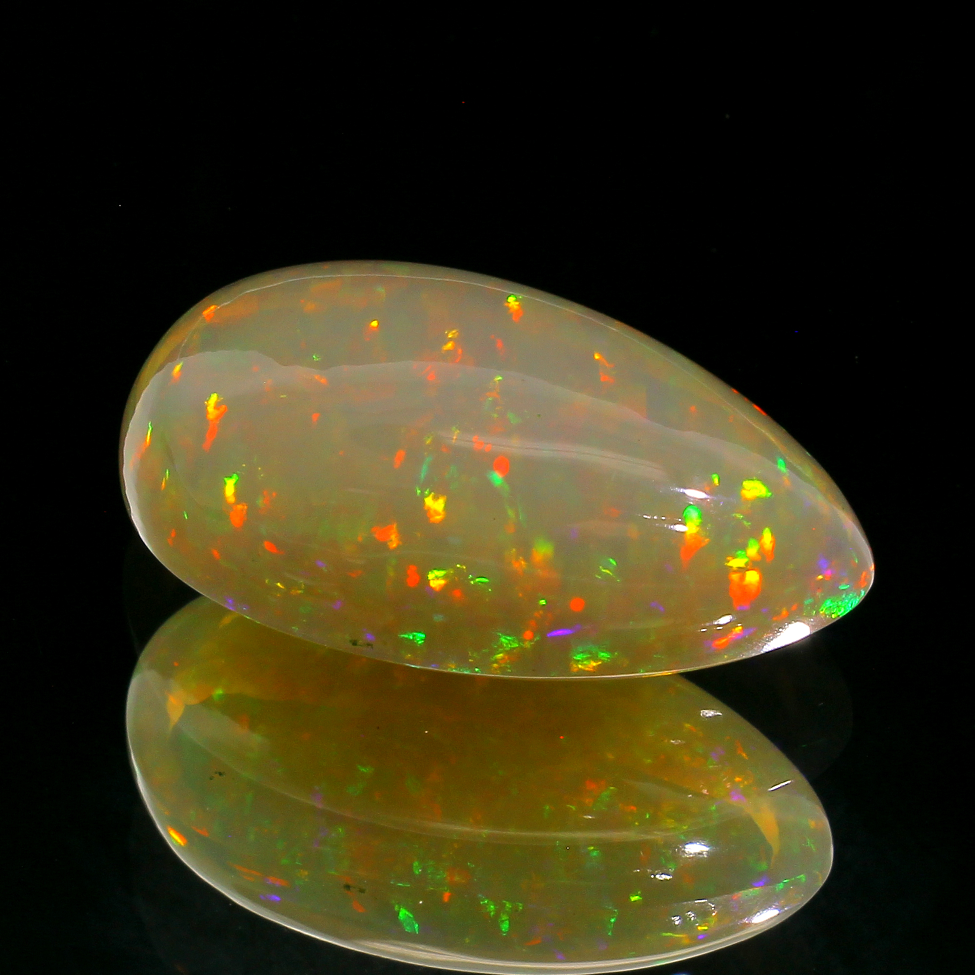 13.12CT Teardrop Cabochon White Opal Gemstone