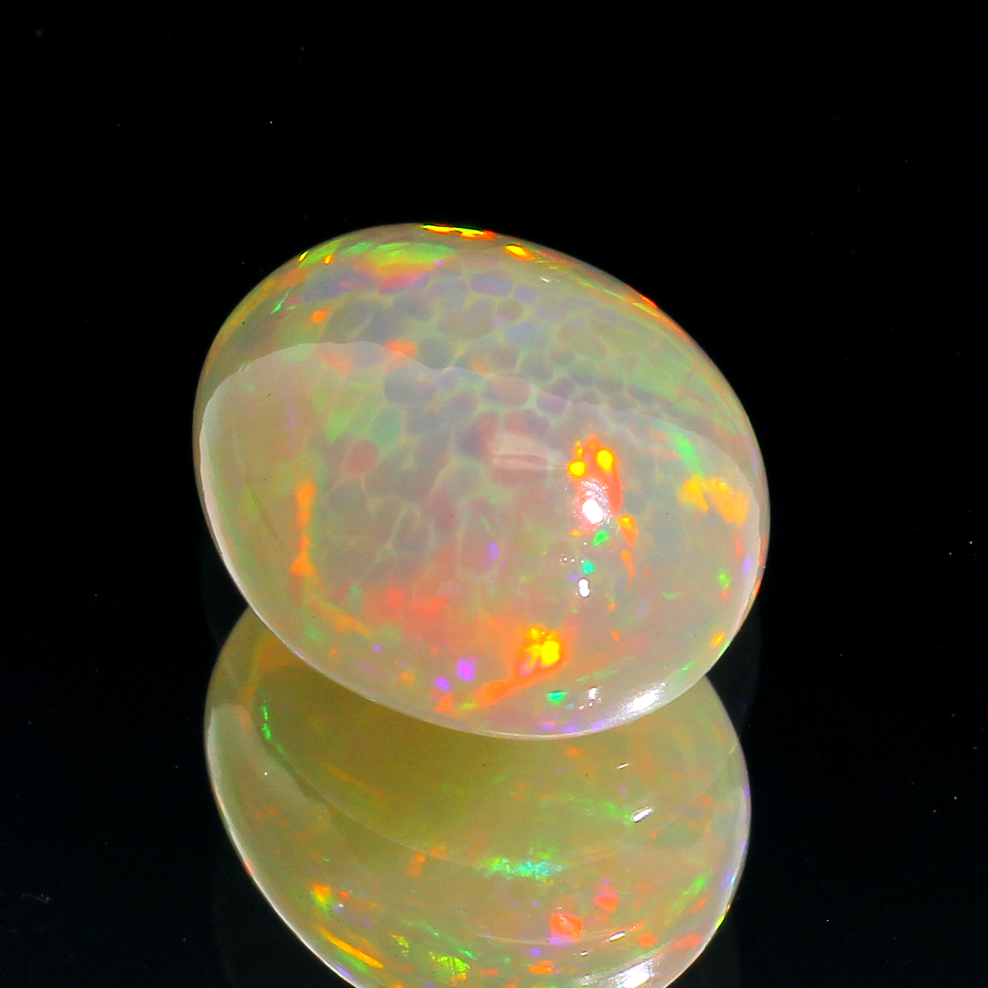 6.98CT Oval Cabochon White Opal Gemstone