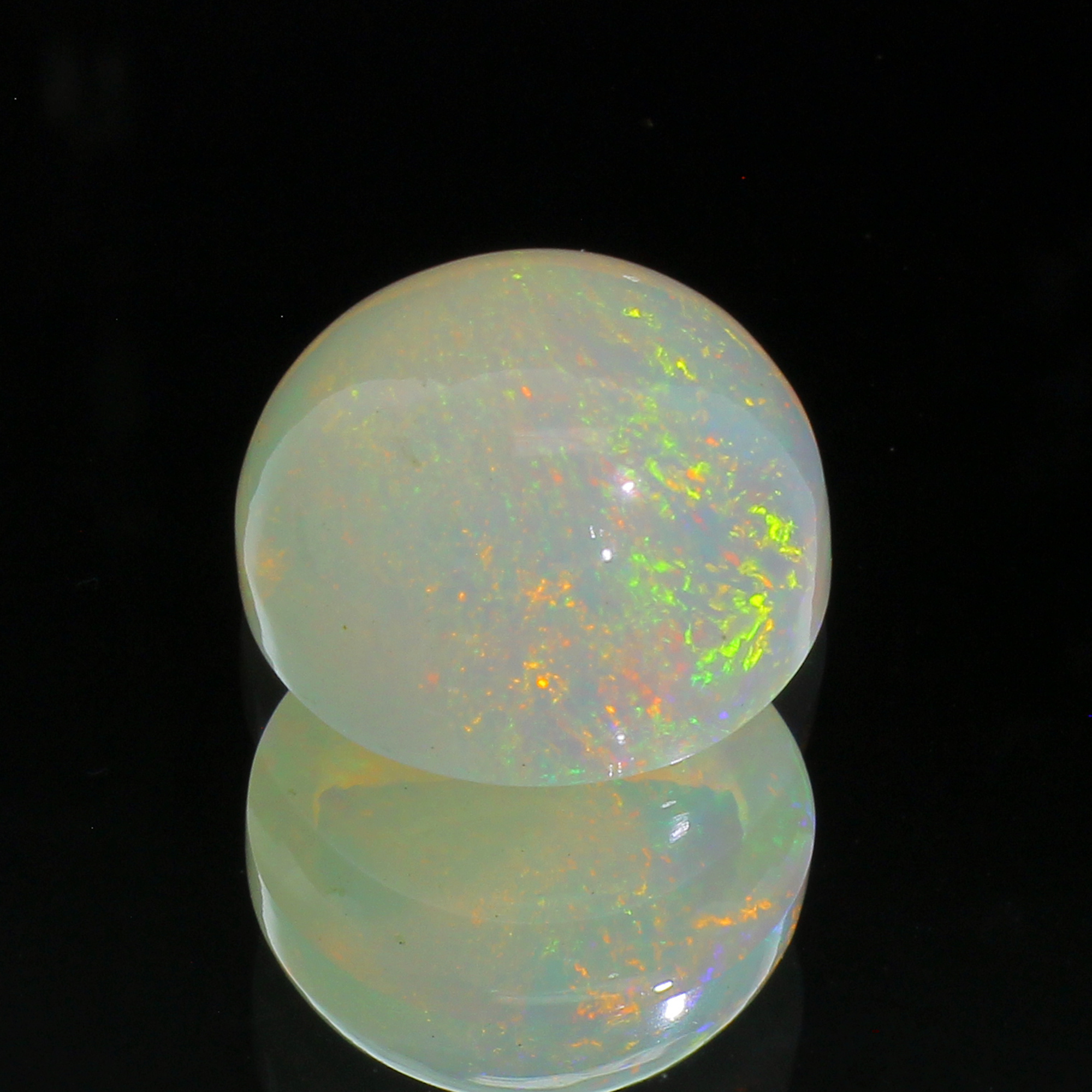 6.72CT Round Cabochon White Opal Gemstone