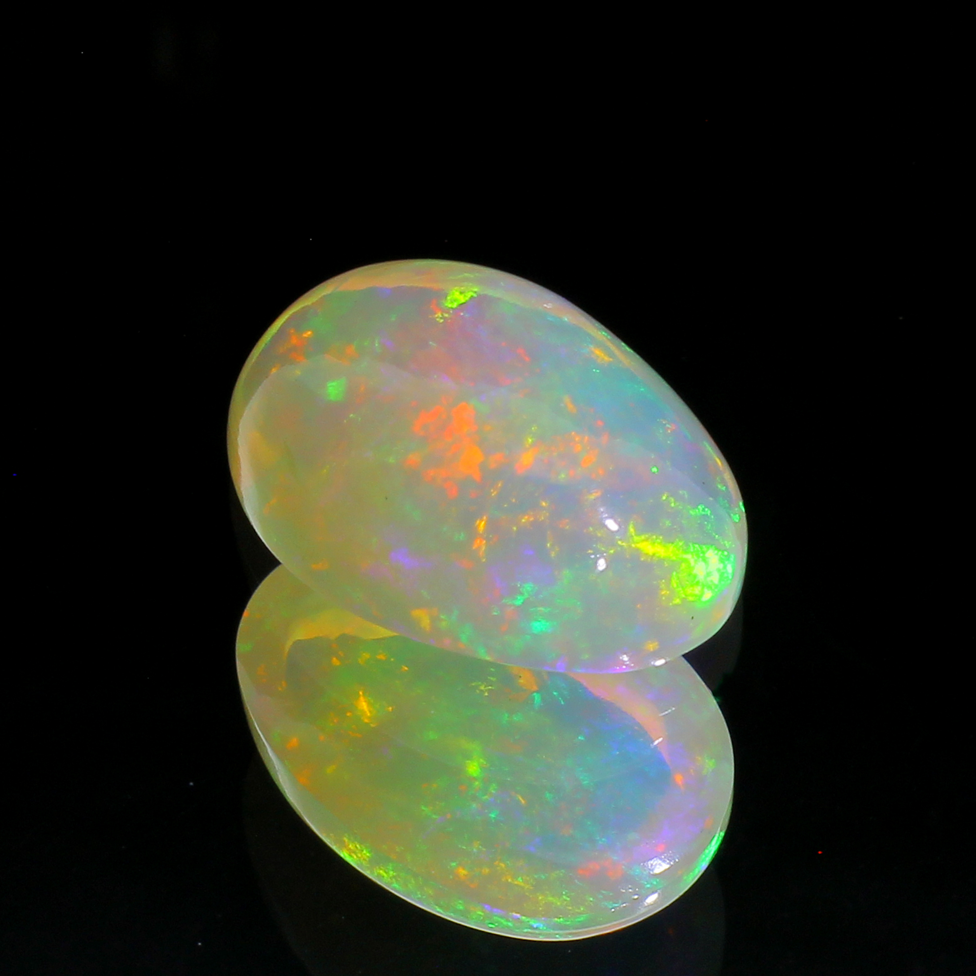 5.4CT Oval Cabochon White Opal Gemstone