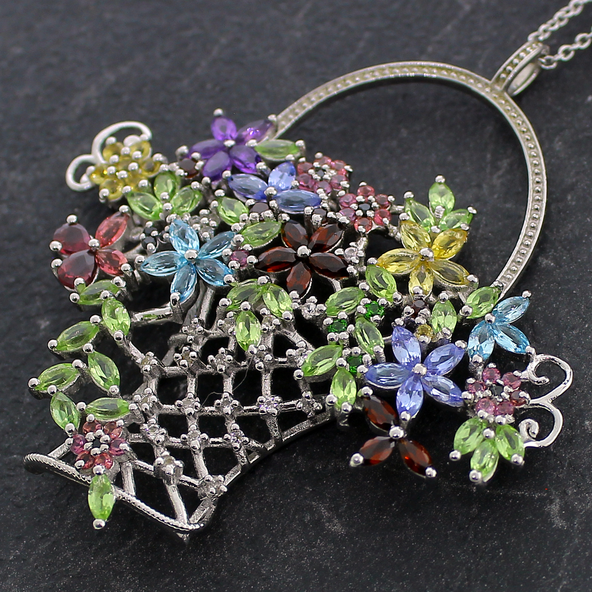 Multi-Gemstone Sterling Silver Pendant - Image 3