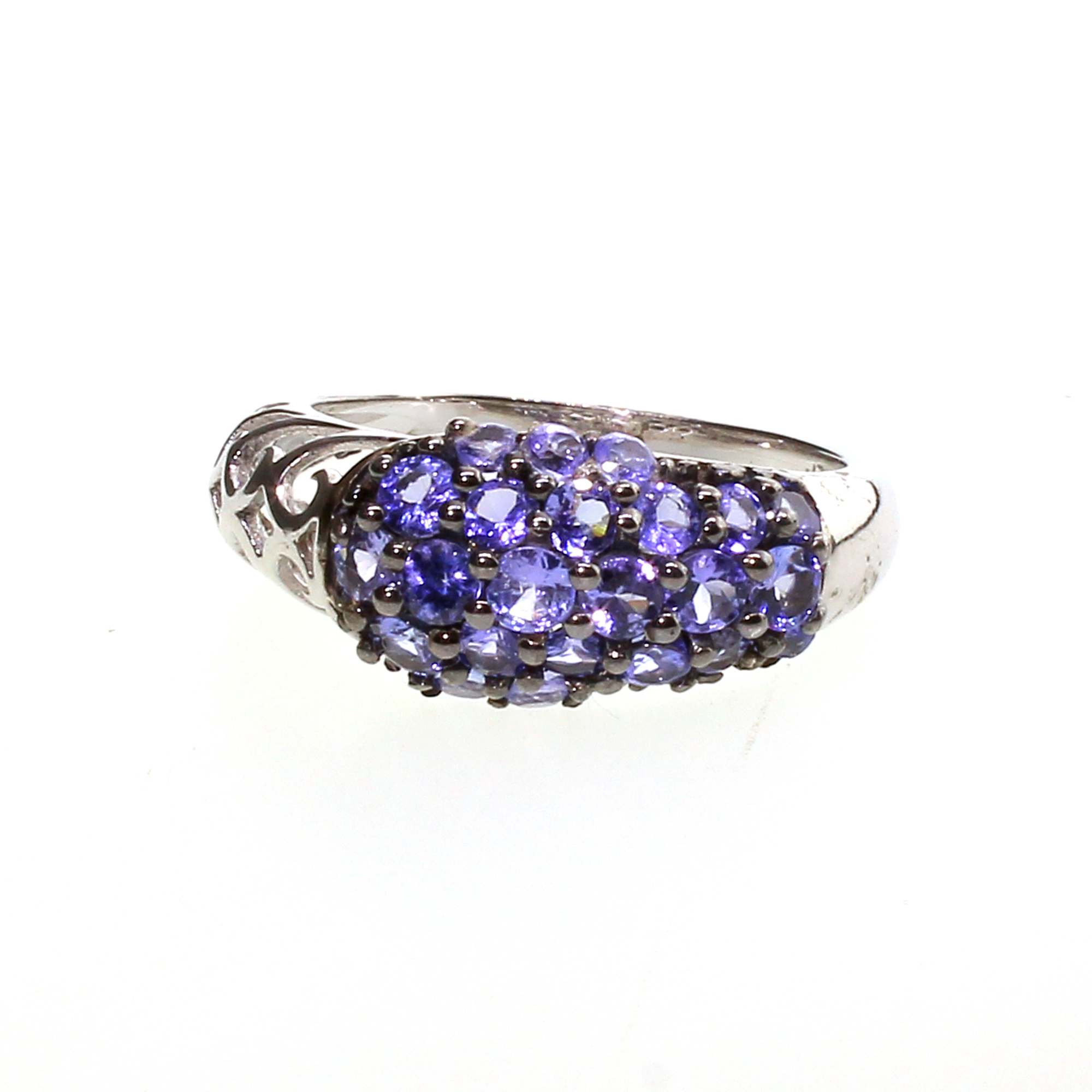 Round Cut Tanzanite Sterling Silver Size 7 Ring