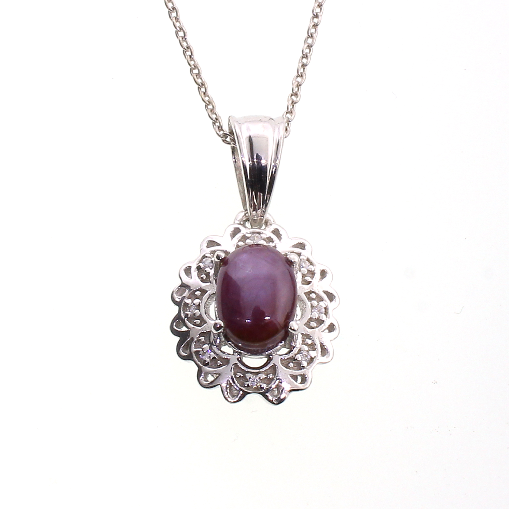 Cabochon Cut Aragonite Sterling Silver Pendant