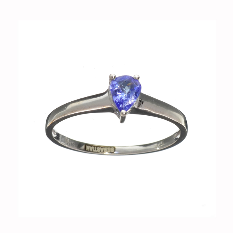 0.25CT Pear Cut Tanzanite And Sterling Silver Ring