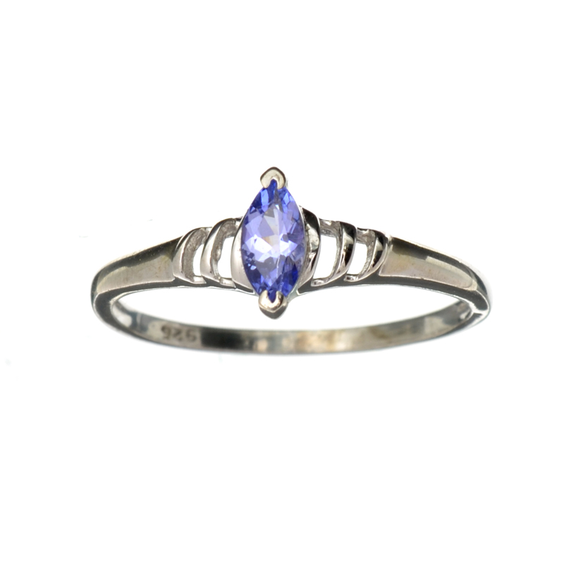 0.25CT Marquise Cut Tanzanite And Sterling Silver Ring