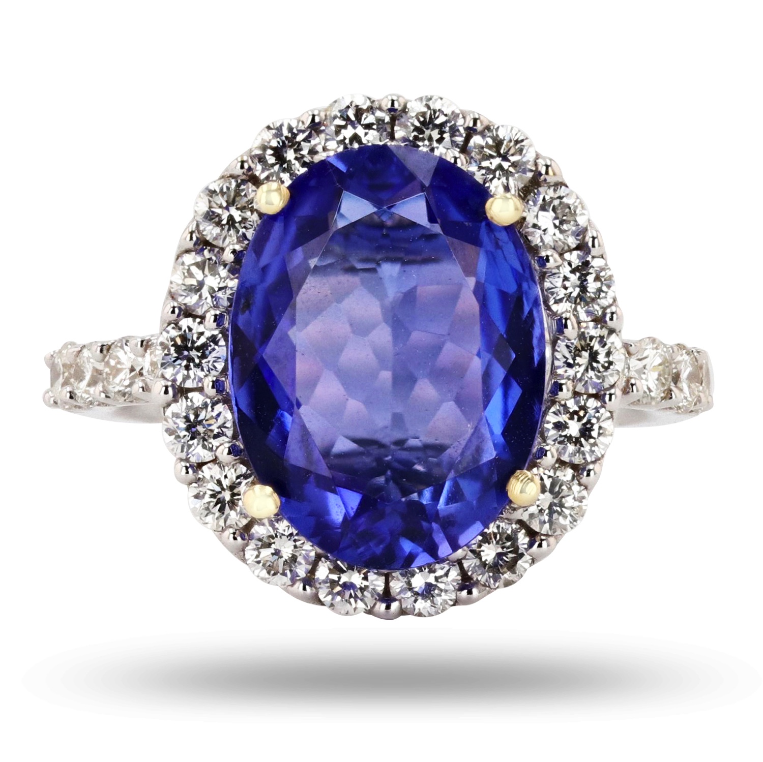 4.77ct Tanzanite and 1.71ctw Diamond 18K White Gold Ring (Vault_R65)